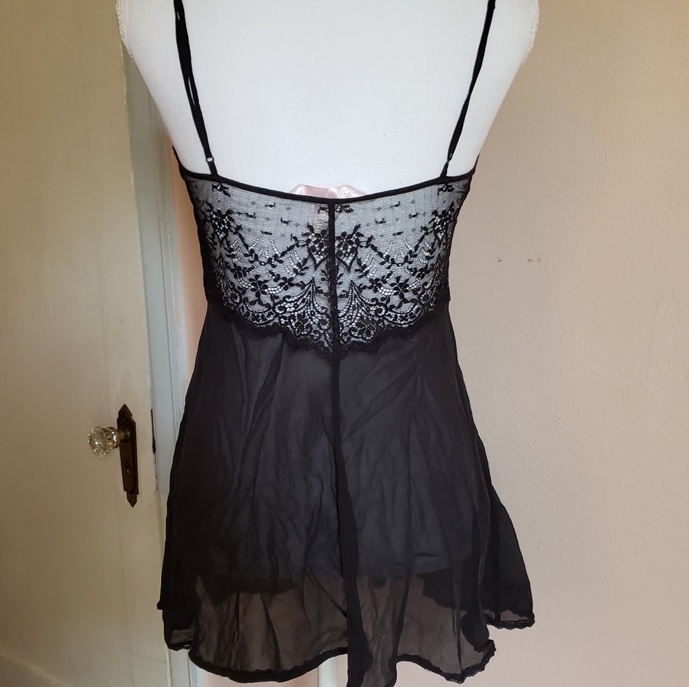 Victoria's secret black lace babydoll sheer dress. - Picture 3 of 8